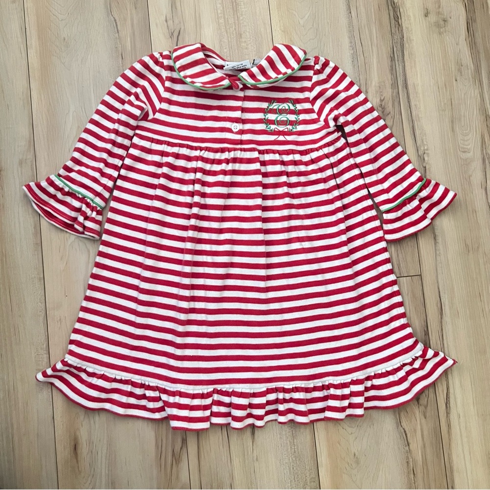 Christmas Nightgown “E” monogrammed size 3T